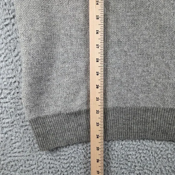 Ralph Lauren Purple Label 100% Cashmere Polo Shirt Mens Large Gray Birdseye Knit